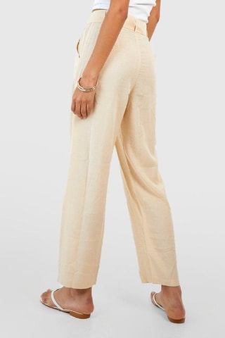 Pantalon cigarette taille haute - Beige