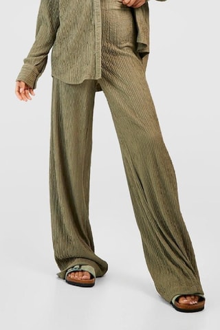 Pantalon palazzo tailla haute - Kaki