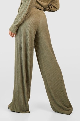 Pantalon palazzo tailla haute - Kaki