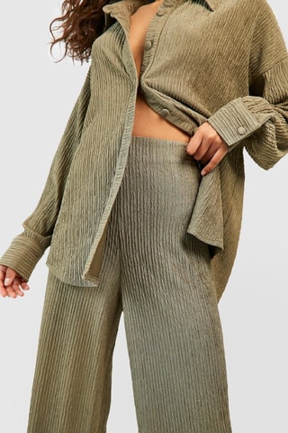 Pantalon palazzo tailla haute - Kaki