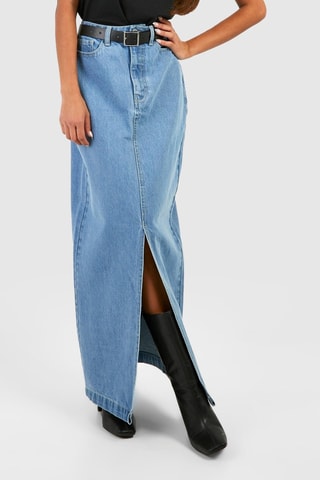 Jupe longue en jean - Bleu