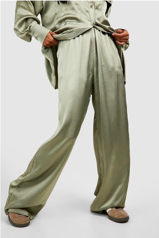 Pantalon palazzo taille haute - Kaki