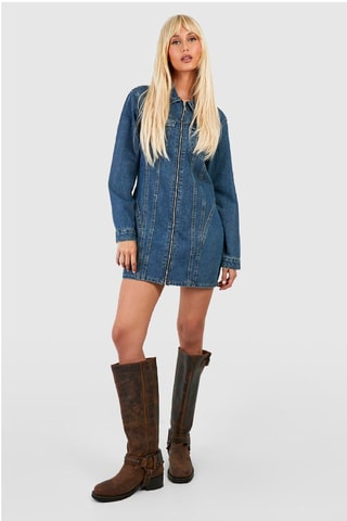 Robe chemise en jean - Bleu