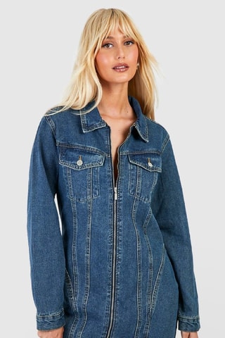 Robe chemise en jean - Bleu