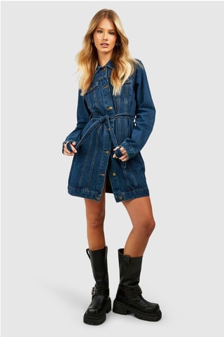 Robe chemise en jean - Bleu
