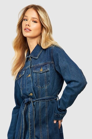 Robe chemise en jean - Bleu