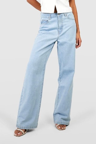 Jean wide legs taille haute - Bleu clair