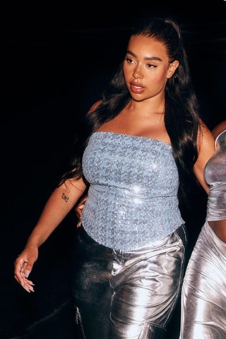 Top bustier - Bleu clair