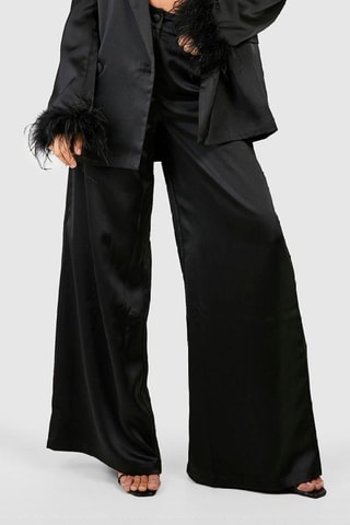 Pantalon wide legs taille haute - Noir