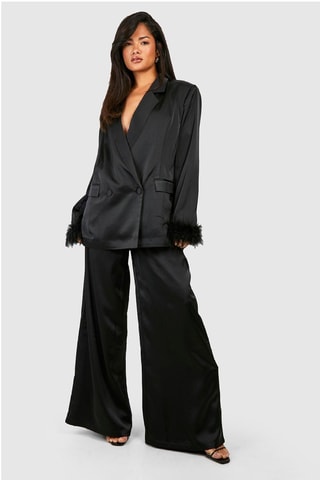 Pantalon wide legs taille haute - Noir