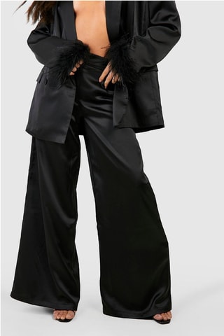 Pantalon wide legs taille haute - Noir