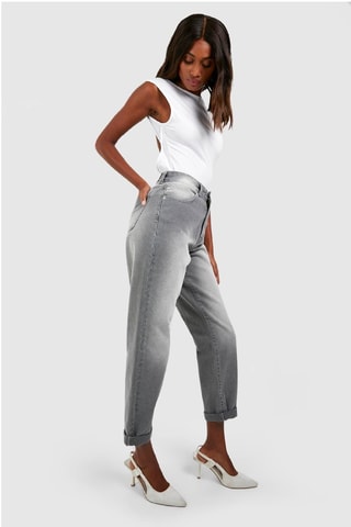 Jean mom 7/8 - Gris