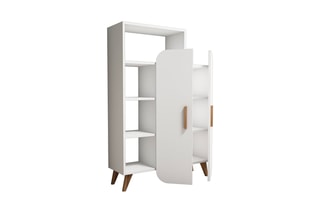 Bibliothèque et armoire intégrée 2 portes - 90 x 140 x 32 cm