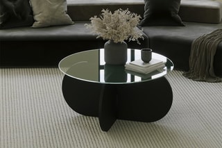Table basse - Plateau en verre - 75 x 35 x 75 cm