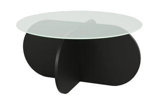 Table basse - Plateau en verre - 75 x 35 x 75 cm