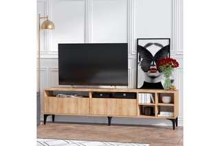 Meuble TV 2 abattants - 180 x 35 x 52 cm