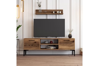 Meuble TV 2 abattants Riga - 140 x 48 x 30 / 80 x 14,2 x 13,6 cm