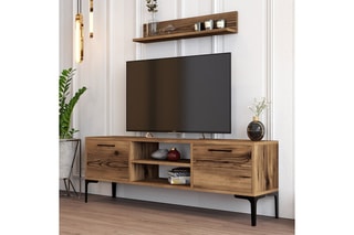 Meuble TV 2 abattants Riga - 140 x 48 x 30 / 80 x 14,2 x 13,6 cm