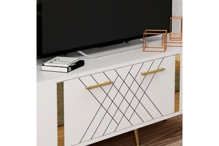 Meuble TV 1 abattant Detas - 150 x 48 x 35 cm