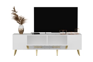 Meuble TV 1 abattant Detas - 150 x 48 x 35 cm