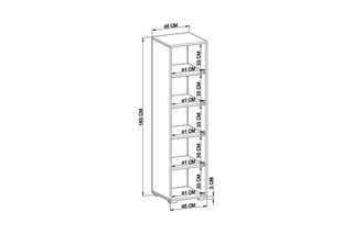 Armoire 1 porte Duru - 40 x 45/53 x 183 cm