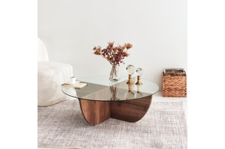 Table basse Lily - Plateau en verre trempé - 90 x 90 x 30 cm