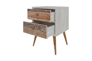 Table de chevet 2 tiroirs - 40 x 35 x 55 cm