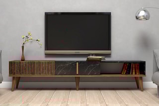 Meuble TV 2 abattants - 180 x 40 x 35 cm
