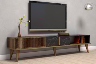Meuble TV 2 abattants - 180 x 40 x 35 cm