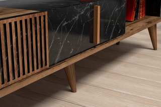 Meuble TV 2 abattants - 180 x 40 x 35 cm