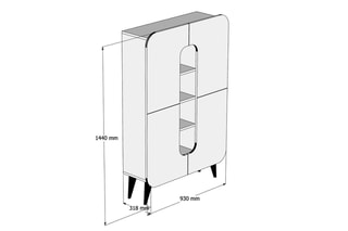 Armoire 2 portes - 93 x 31,8 x 144 cm
