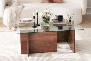Table basse Escape - Plateau en verre trempé - 105 x 40 x 65 cm