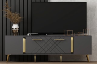 Meuble TV 1 abattant Detas - 150 x 48,2 x 35 cm