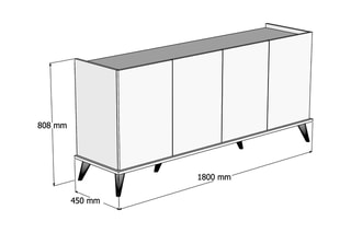 Buffet 4 portes - 180 x 80,8 x 45 cm