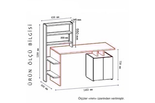 Bureau Melis - 146,3 x 73,8 x 60 cm