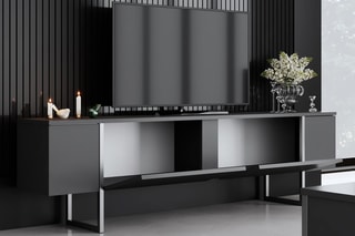 Meuble TV 2 abattants Luxe - 180 x 50 x 30 cm