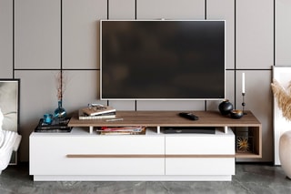Meuble TV 2 abattants - 180 x 46,4 x 38,9 cm