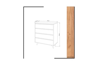 Commode 4 tiroirs Suvera - 70 x 86 x 40 cm