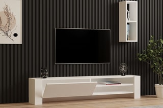 Meuble TV 2 abattants - 160 x 33 x 34 cm