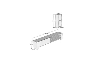 Meuble TV 2 abattants - 160 x 33 x 34 cm