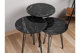 3 tables gigognes - 38 x 38 x 45 cm, 38 x 38 x 50 cm et 38 x 38 x 55 cm