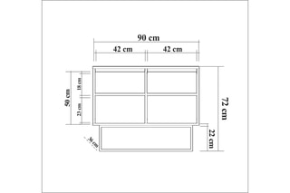 Meuble de rangement 2 portes - 90 x 36 x 15 cm
