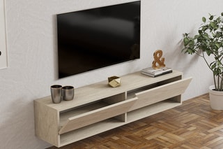 Meuble TV 2 abattants Arges - 141 x 31 x 30 cm