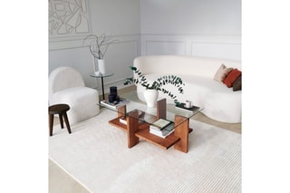 Table basse - En verre et bois - 105 x 60 x 40 cm