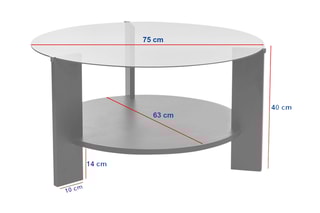 Table basse Clara - 75 x 75 x 40 cm