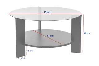 Table basse Clara - 75 x 75 x 40 cm