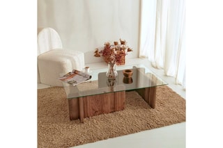 Table basse Escape - Plateau en verre trempé - 105 x 65 x 30 cm