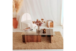 Table basse Escape - Plateau en verre trempé - 105 x 65 x 30 cm