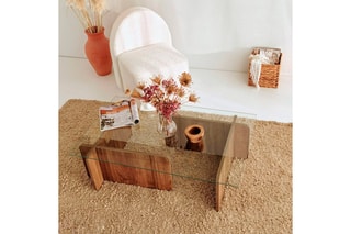 Table basse Escape - Plateau en verre trempé - 105 x 65 x 30 cm