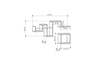 Etagère murale 5 niveaux Follow - 116 x 45 x 20 cm